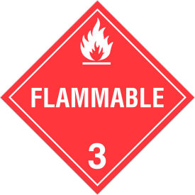 Top Tape And  Label Inc. TA300SS INCOM® TA300SS Class 3 Flammable Liquids Rigid Plastic Placard - 100/Pkg image.