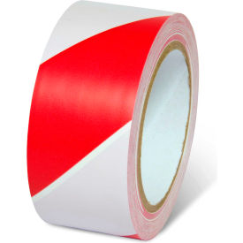 Global Industrial 670651RW Global Industrial™ Striped Hazard Warning Tape, 2"W x 108L, 5 Mil, Red/White, 1 Roll image.
