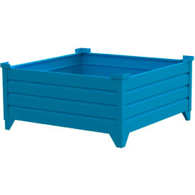 Global Industrial Stackable Steel Container 48""L x 49-1/2""W x 23-1/2""H 4000 lb. Capacity Blue