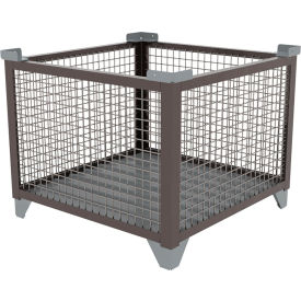 Bulk Wire Mesh Container, 36-1/2"L x 36-1/2"W x 29-1/2"H, Silver view 2