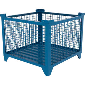 Bulk Wire Mesh Container, 36-1/2"L x 36-1/2"W x 29-1/2"H, Blue view 2