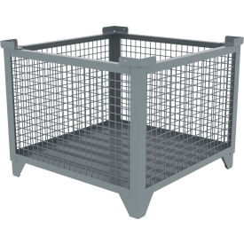 Bulk Wire Mesh Container, 36-1/2"L x 36-1/2"W x 29-1/2"H, Gray view 2