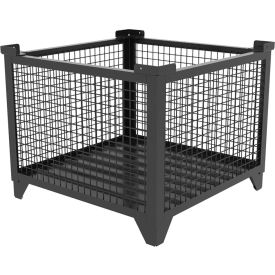 Bulk Wire Mesh Container, 36-1/2"L x 36-1/2"W x 29-1/2"H, Black view 2