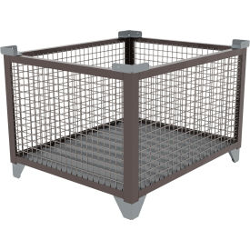 Bulk Wire Mesh Container, 43-1/2"L x 36-1/2"W x 29-1/2"H, Silver view 2
