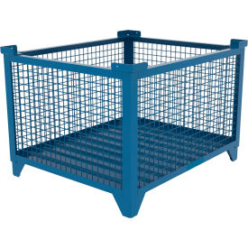Bulk Wire Mesh Container, 43-1/2"L x 36-1/2"W x 29-1/2"H, Blue view 2