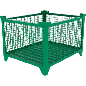 Bulk Wire Mesh Container, 43-1/2"L x 36-1/2"W x 29-1/2"H, Green view 2
