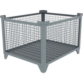 Bulk Wire Mesh Container, 43-1/2"L x 36-1/2"W x 29-1/2"H, Gray view 2