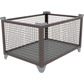 Bulk Wire Mesh Container, 49-1/2"L x 36-1/2"W x 29-1/2"H, Silver view 2