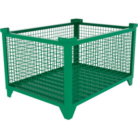 Bulk Wire Mesh Container, 49-1/2"L x 36-1/2"W x 29-1/2"H, Green view 2