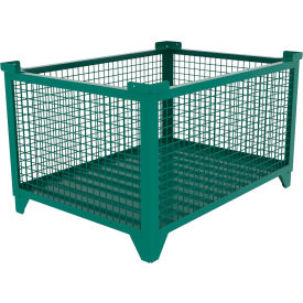 Bulk Wire Mesh Container, 49-1/2"L x 36-1/2"W x 29-1/2"H, Teal view 2