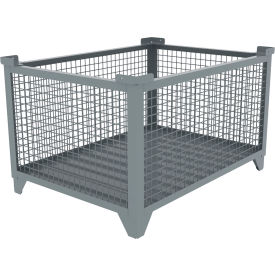 Bulk Wire Mesh Container, 49-1/2"L x 36-1/2"W x 29-1/2"H, Gray view 2