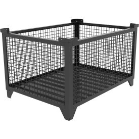 Bulk Wire Mesh Container, 49-1/2"L x 36-1/2"W x 29-1/2"H, Black view 2