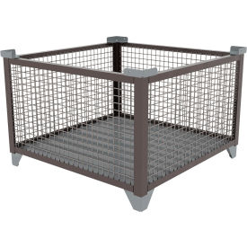 Bulk Wire Mesh Container, 43-1/2"L x 43-1/2"W x 29-1/2"H, Silver view 2