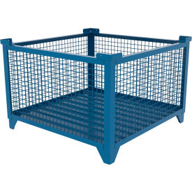 Bulk Wire Mesh Container, 43-1/2"L x 43-1/2"W x 29-1/2"H, Blue view 2