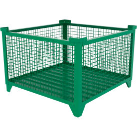 Bulk Wire Mesh Container, 43-1/2"L x 43-1/2"W x 29-1/2"H, Green view 2
