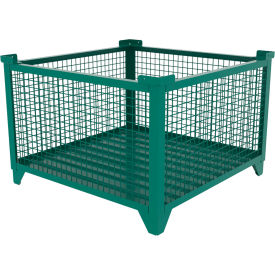 Bulk Wire Mesh Container, 43-1/2"L x 43-1/2"W x 29-1/2"H, Teal view 2