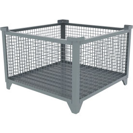 Bulk Wire Mesh Container, 43-1/2"L x 43-1/2"W x 29-1/2"H, Gray view 2