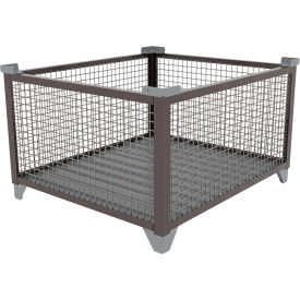 Bulk Wire Mesh Container, 49-1/2"L x 43-1/2"W x 29-1/2"H, Silver view 2