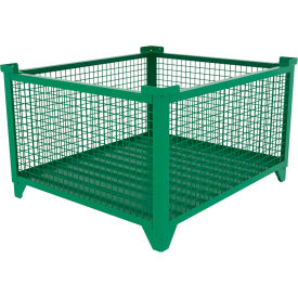 Bulk Wire Mesh Container, 49-1/2"L x 43-1/2"W x 29-1/2"H, Green view 2