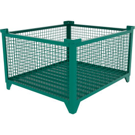 Bulk Wire Mesh Container, 49-1/2"L x 43-1/2"W x 29-1/2"H, Teal view 2