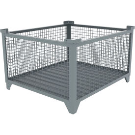 Bulk Wire Mesh Container, 49-1/2"L x 43-1/2"W x 29-1/2"H, Gray view 2