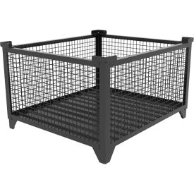 Bulk Wire Mesh Container, 49-1/2"L x 43-1/2"W x 29-1/2"H, Black view 2