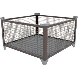 Bulk Wire Mesh Container, 49-1/2"L x 49-1/2"W x 29-1/2"H, Silver view 2