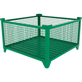Bulk Wire Mesh Container, 49-1/2"L x 49-1/2"W x 29-1/2"H, Green view 2
