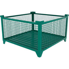 Bulk Wire Mesh Container, 49-1/2"L x 49-1/2"W x 29-1/2"H, Teal view 2
