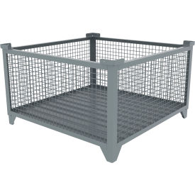 Bulk Wire Mesh Container, 49-1/2"L x 49-1/2"W x 29-1/2"H, Gray view 2