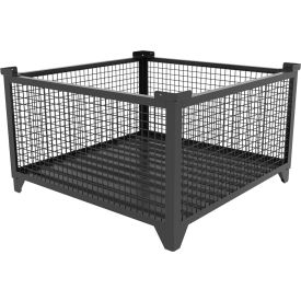 Bulk Wire Mesh Container, 49-1/2"L x 49-1/2"W x 29-1/2"H, Black view 2
