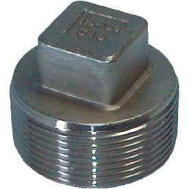 Anvil International 4381033290 Ss304-67024 2-1/2" Class 150, Cored Square Head Plug, Stainless Steel 304 image.