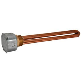Tempco Electric Heater Corp. TSP02009 Tempco Brass/Copper Immersion Heater TSP02009, 2" NPT 22"D 10000W 240V image.