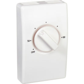 Tpi Industrial D2022H10BA Wall Mount Line Voltage Thermostat Double Pole, White image.
