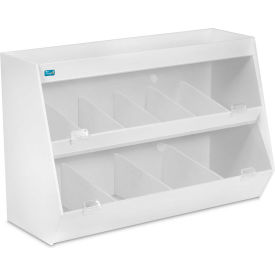 TrippNT 53075 TrippNT™ White Lab Storage with 10 Bins and 1 Shelf, Clear Acrylic Doors, 24"W x 11"D x 16"H image.