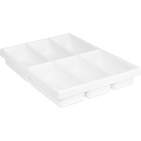 6 Compartment Cart Drawer Organizer, 15-1/4"W x 11-1/2"D, White view 2