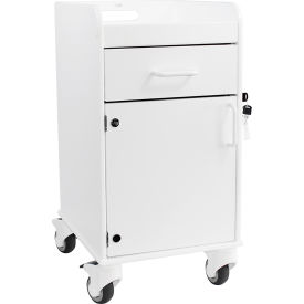 TrippNT 53405 TrippNT™ Compact Bedside Cart, 1 Locking Drawer, White with White image.