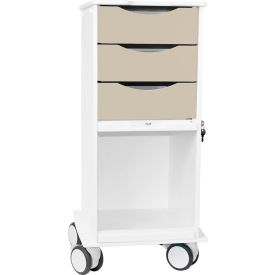 Core SP Cart with 3 Almond Beige Drawers, 19-1/4"L x 15"W x 35-5/8"H view 2