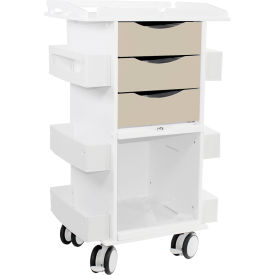 TrippNT 53505 TrippNT™ Core DX Cart with Sliding Door & Railed Top, White with Almond Beige image.