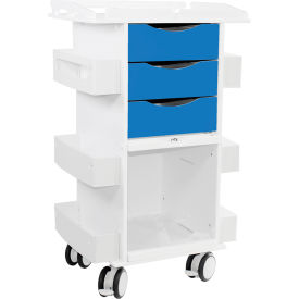 TrippNT 53509 TrippNT™ Core DX Cart with Sliding Door & Railed Top, White with Global Blue image.