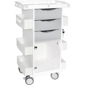 TrippNT 53531 TrippNT™ Core DX Cart with Hinged Door & Railed Top, White with Silver Metallic image.