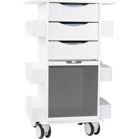 Core DX Cart with 3 White Drawers & Sliding Smoke Door, 22-7/8"L x 19-5/8"W x 35-5/8"H view 2