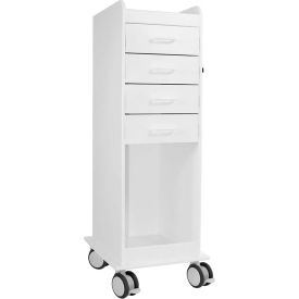 TrippNT® TL 4D Cart with 4 White Drawers 20"L x 16-7/8"W x 46-3/4"H 