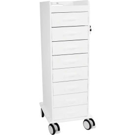 TL 8D Cart with 8 White Drawers, 20"L x 16-7/8"W x 46-3/4"H view 2