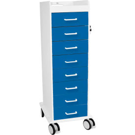 TL 8D Cart with 8 Global Blue Drawers, 20"L x 16-7/8"W x 46-3/4"H view 2