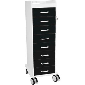 TrippNT® TL 8D Cart with 8 Black Drawers 20"L x 16-7/8"W x 46-3/4"H 