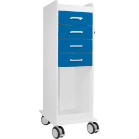 TrippNT® TL 4D Cart with 4 Global Blue Drawers 20"L x 16-7/8"W x 46-3/4"H 