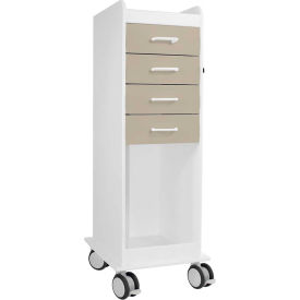 TL 4D Cart with 4 Almond Beige Drawers, 20"L x 16-7/8"W x 46-3/4"H view 2