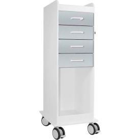 TrippNT® TL 4D Cart with 4 Silver Metallic Drawers 20"L x 16-7/8"W x 46-3/4"H 