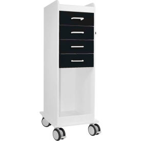 TrippNT® TL 4D Cart with 4 Black Drawers 20"L x 16-7/8"W x 46-3/4"H 